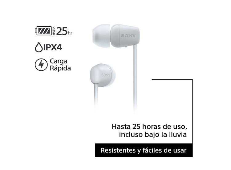 AUDÍFONOS SONY IN-EAR WI-C100 BLUETOOTH BLANCO - 5