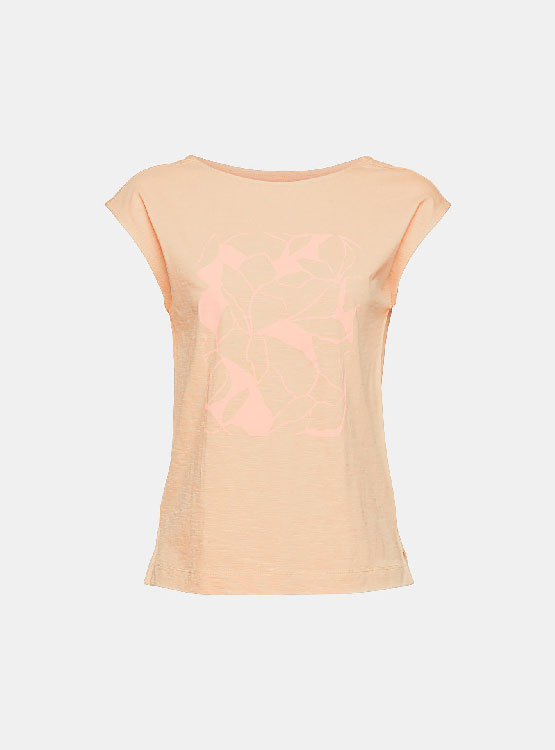 ESPRIT 032ee1k330 T-Shirt Donna A Maniche Corte - Jersey In Cotone Biologico - Stampa Fotografica - 3