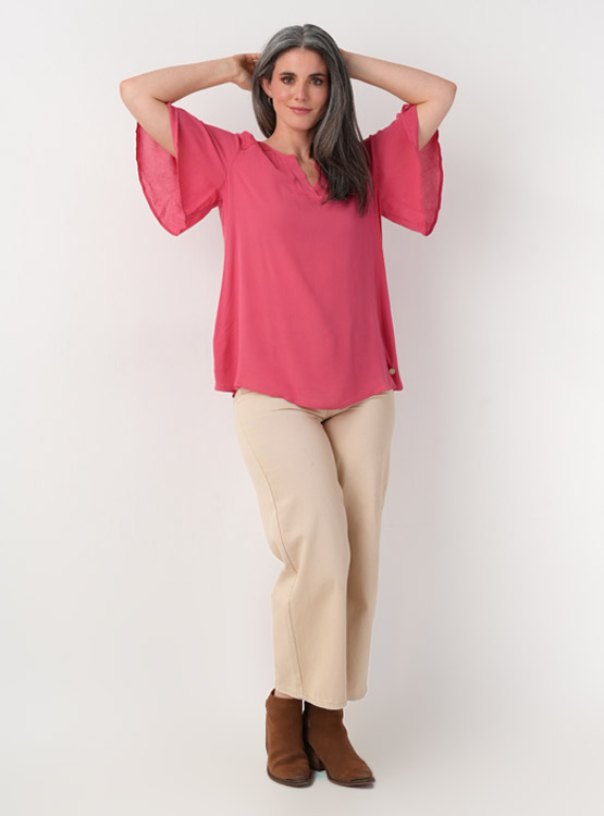 Ripley - BLUSA MANGA MARIPOSA MUJER AZIZ DODO