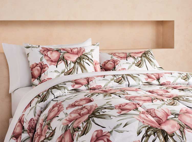 Ripley - EDREDÓN RIPLEY HOME ROSAS 2 PLAZAS ALGODÓN 180 HILOS ESTAMPADO