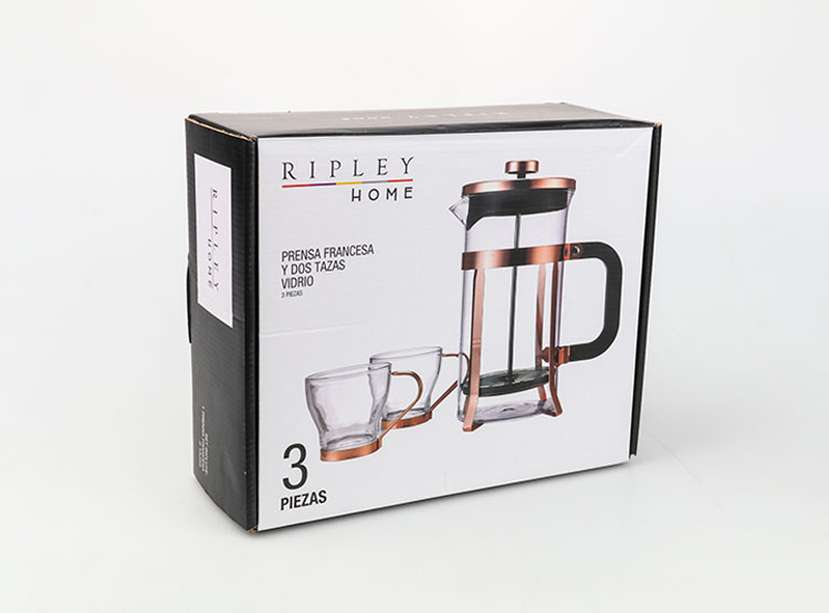 COMBO RIPLEY HOME CAFETERA FRANCESA COBRE + TAZAS - 5
