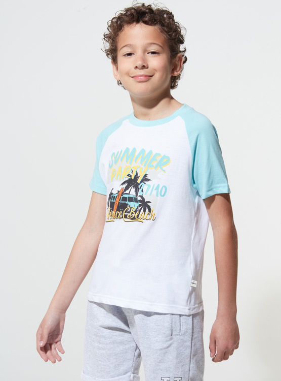 Camiseta Casual Manga Raglán Bloques Color Niñas Pequeñas - Mexico