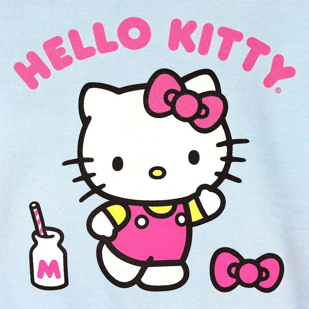 Ripley - POLERA MANGA LARGA ALGODÓN NIÑA HELLO KITTY CELESTE