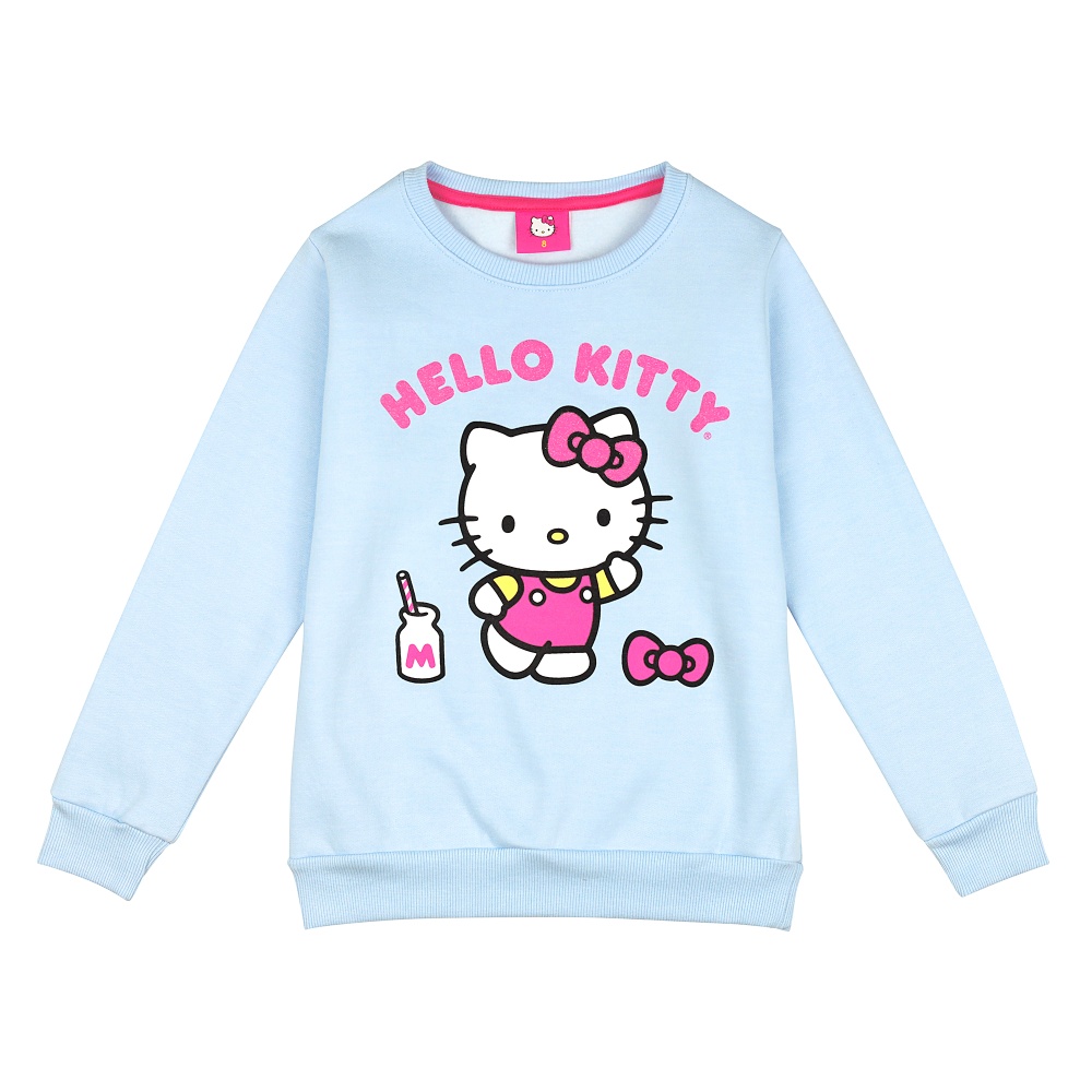 Ripley - POLERA MANGA LARGA ALGODÓN NIÑA HELLO KITTY CELESTE
