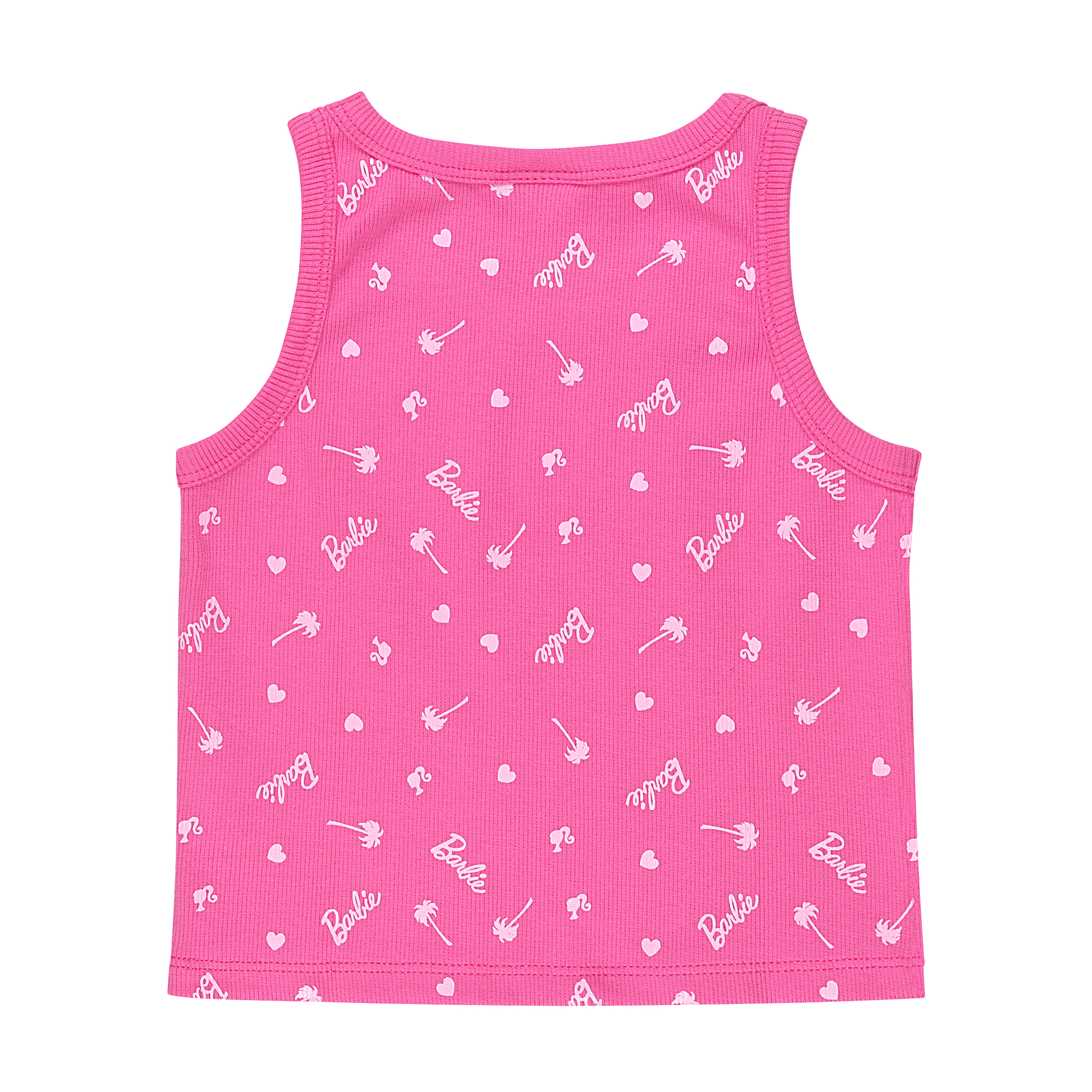 Mono Rosa Sin Mangas De Barbie Para Niña - Con Corazones, Cintura Elástica Y Bolsillos, 100% Algodón
